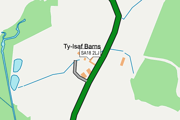 SA18 2LJ map - OS OpenMap – Local (Ordnance Survey)