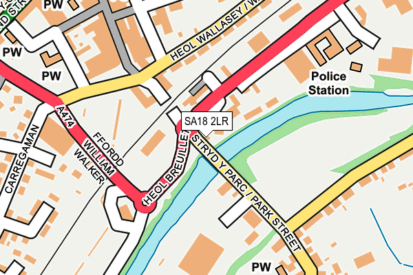 SA18 2LR map - OS OpenMap – Local (Ordnance Survey)