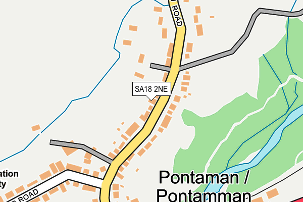 SA18 2NE map - OS OpenMap – Local (Ordnance Survey)