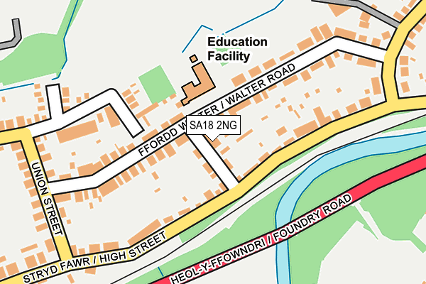 SA18 2NG map - OS OpenMap – Local (Ordnance Survey)