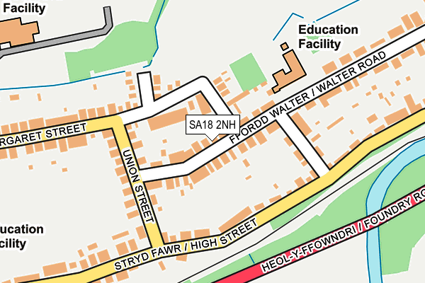 SA18 2NH map - OS OpenMap – Local (Ordnance Survey)