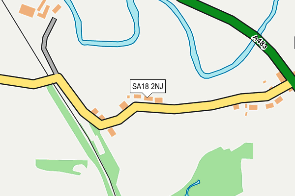 SA18 2NJ map - OS OpenMap – Local (Ordnance Survey)
