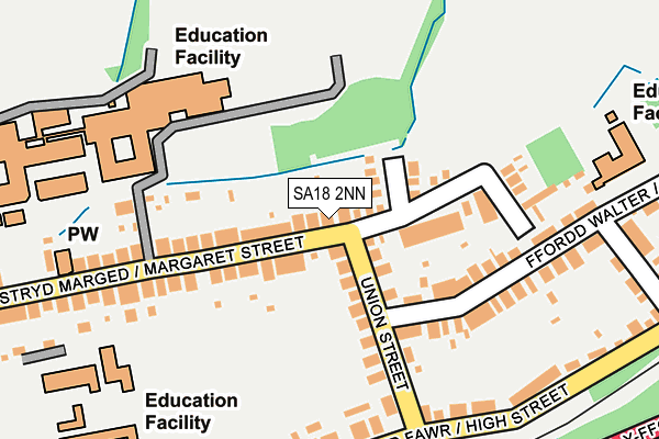 SA18 2NN map - OS OpenMap – Local (Ordnance Survey)