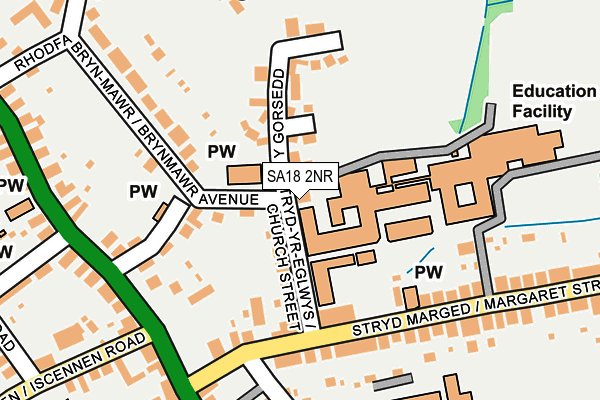 SA18 2NR map - OS OpenMap – Local (Ordnance Survey)