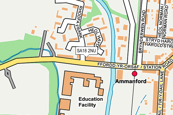 SA18 2NU map - OS OpenMap – Local (Ordnance Survey)