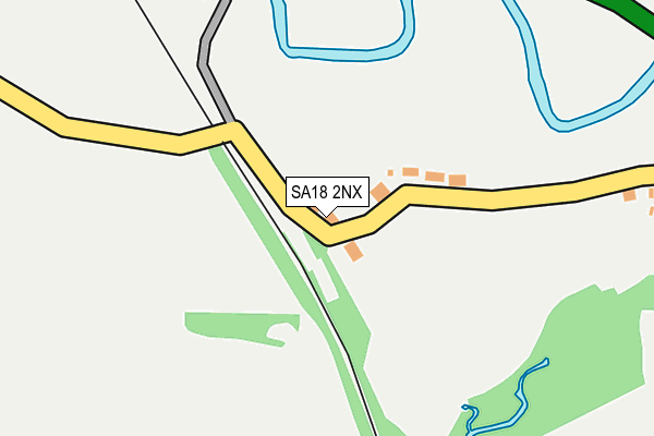 SA18 2NX map - OS OpenMap – Local (Ordnance Survey)