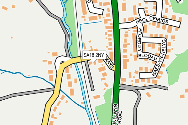 SA18 2NY map - OS OpenMap – Local (Ordnance Survey)