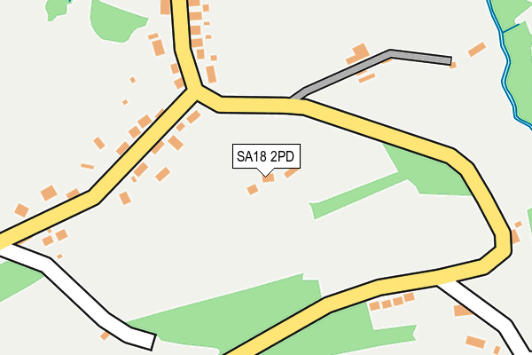 SA18 2PD map - OS OpenMap – Local (Ordnance Survey)