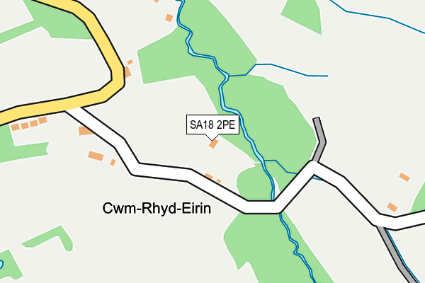 SA18 2PE map - OS OpenMap – Local (Ordnance Survey)