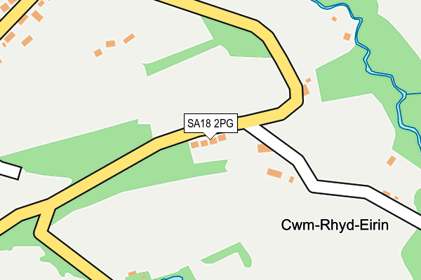 SA18 2PG map - OS OpenMap – Local (Ordnance Survey)