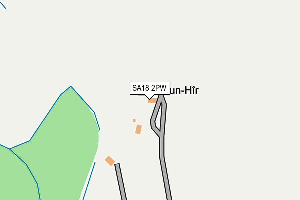 SA18 2PW map - OS OpenMap – Local (Ordnance Survey)