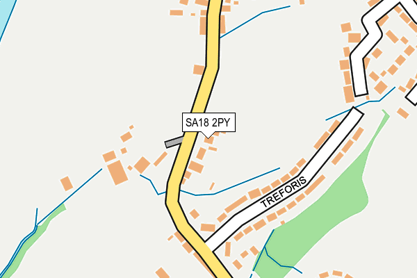 SA18 2PY map - OS OpenMap – Local (Ordnance Survey)