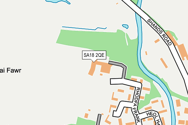 SA18 2QE map - OS OpenMap – Local (Ordnance Survey)