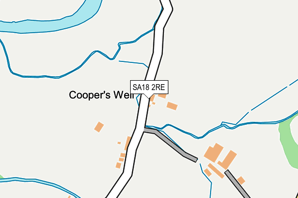 SA18 2RE map - OS OpenMap – Local (Ordnance Survey)
