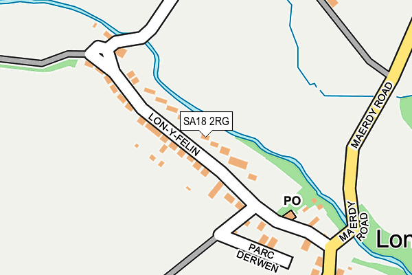 SA18 2RG map - OS OpenMap – Local (Ordnance Survey)