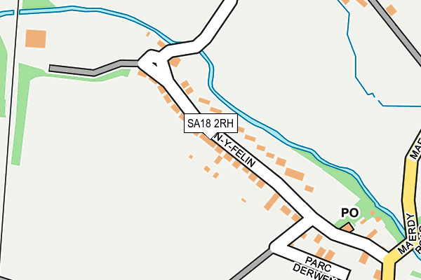 SA18 2RH map - OS OpenMap – Local (Ordnance Survey)