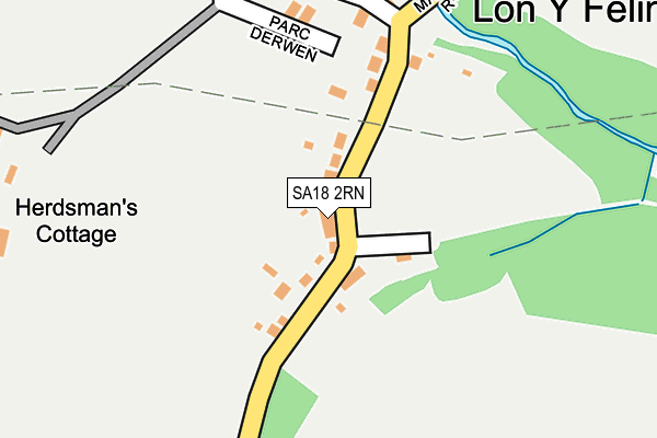 SA18 2RN map - OS OpenMap – Local (Ordnance Survey)