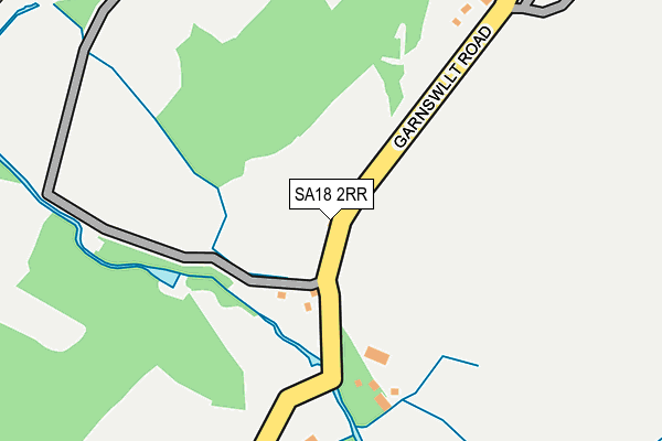 SA18 2RR map - OS OpenMap – Local (Ordnance Survey)