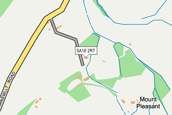 SA18 2RT map - OS OpenMap – Local (Ordnance Survey)