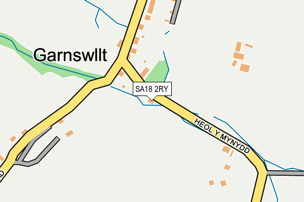 SA18 2RY map - OS OpenMap – Local (Ordnance Survey)