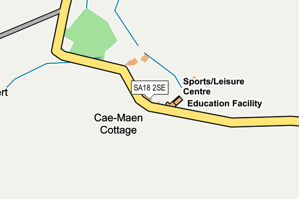 SA18 2SE map - OS OpenMap – Local (Ordnance Survey)