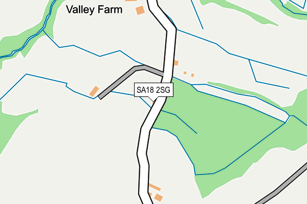 SA18 2SG map - OS OpenMap – Local (Ordnance Survey)