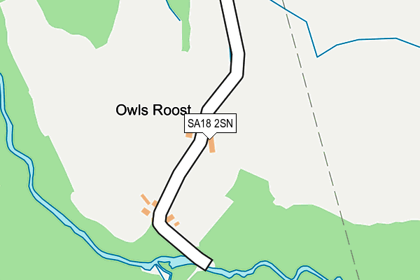 SA18 2SN map - OS OpenMap – Local (Ordnance Survey)
