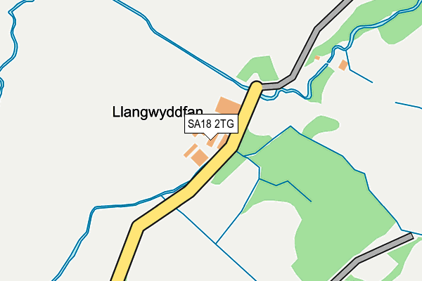 SA18 2TG map - OS OpenMap – Local (Ordnance Survey)
