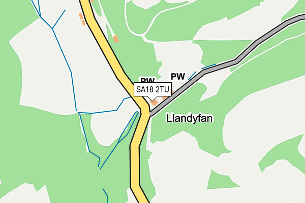 SA18 2TU map - OS OpenMap – Local (Ordnance Survey)