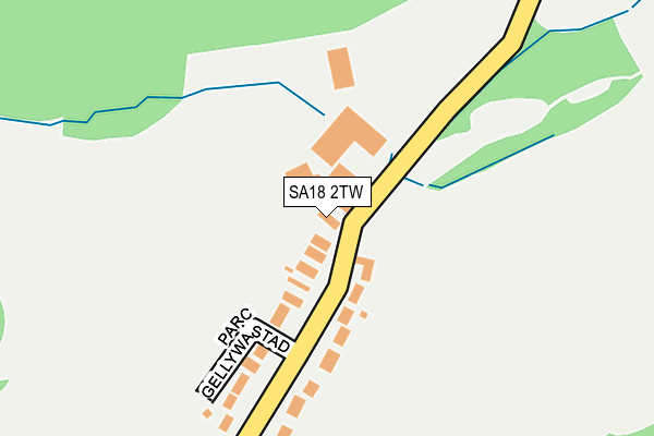 SA18 2TW map - OS OpenMap – Local (Ordnance Survey)