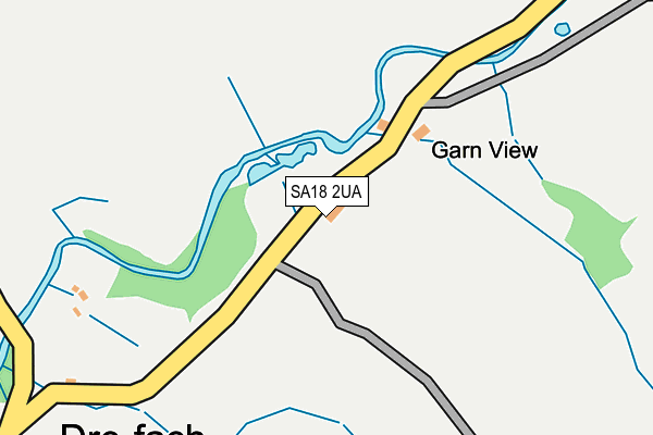 SA18 2UA map - OS OpenMap – Local (Ordnance Survey)