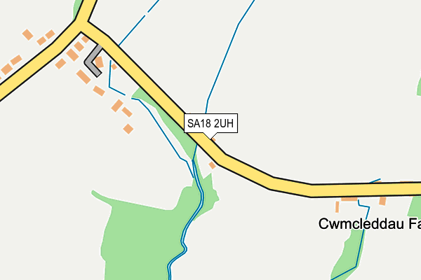 SA18 2UH map - OS OpenMap – Local (Ordnance Survey)