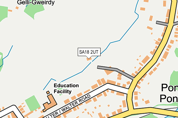 SA18 2UT map - OS OpenMap – Local (Ordnance Survey)