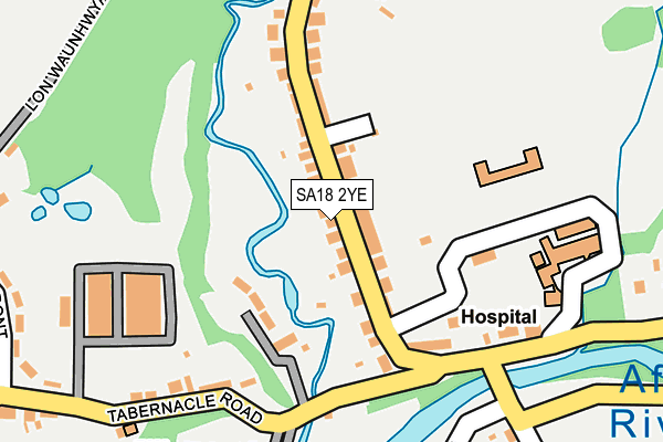 SA18 2YE map - OS OpenMap – Local (Ordnance Survey)