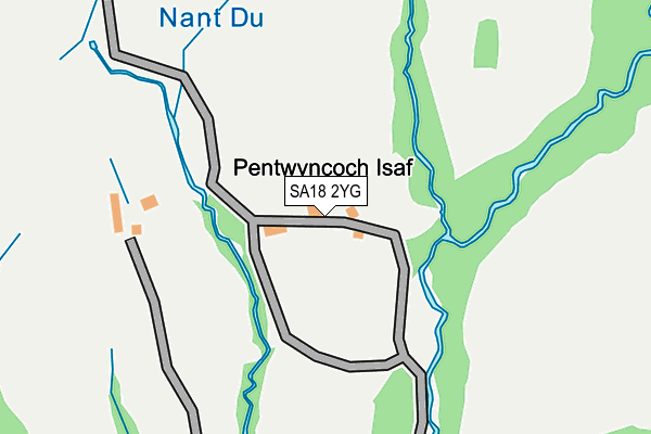 SA18 2YG map - OS OpenMap – Local (Ordnance Survey)