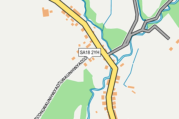 SA18 2YH map - OS OpenMap – Local (Ordnance Survey)