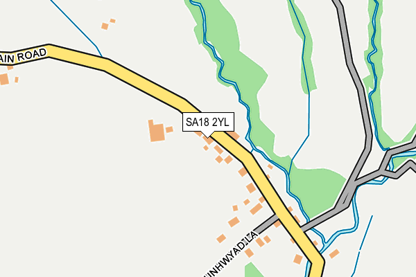 SA18 2YL map - OS OpenMap – Local (Ordnance Survey)