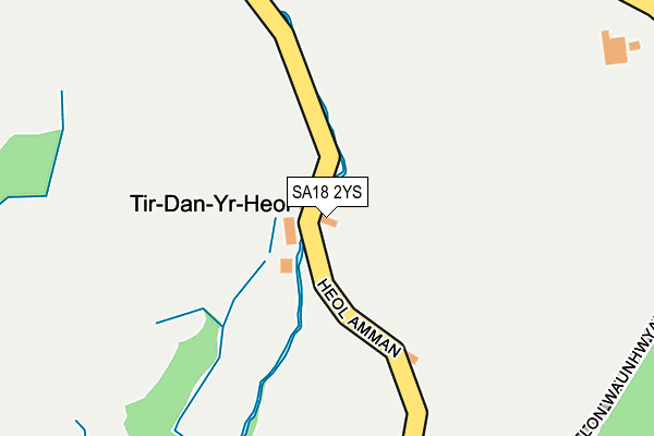 SA18 2YS map - OS OpenMap – Local (Ordnance Survey)