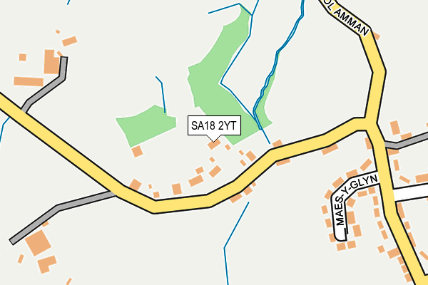 SA18 2YT map - OS OpenMap – Local (Ordnance Survey)