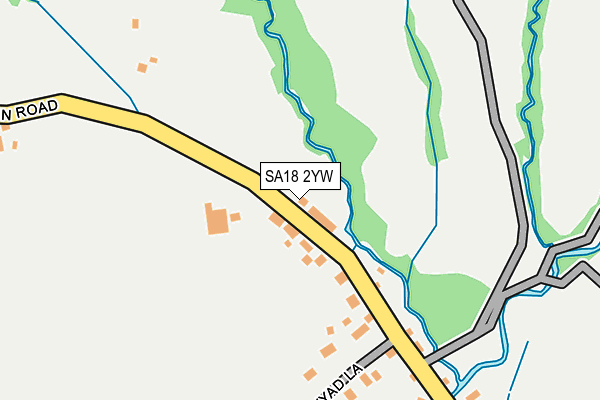 SA18 2YW map - OS OpenMap – Local (Ordnance Survey)