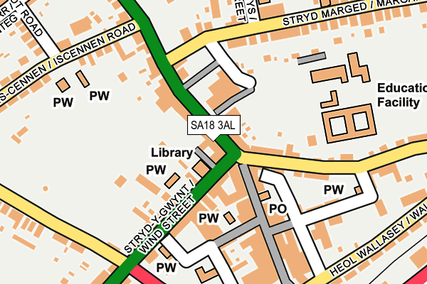 SA18 3AL map - OS OpenMap – Local (Ordnance Survey)