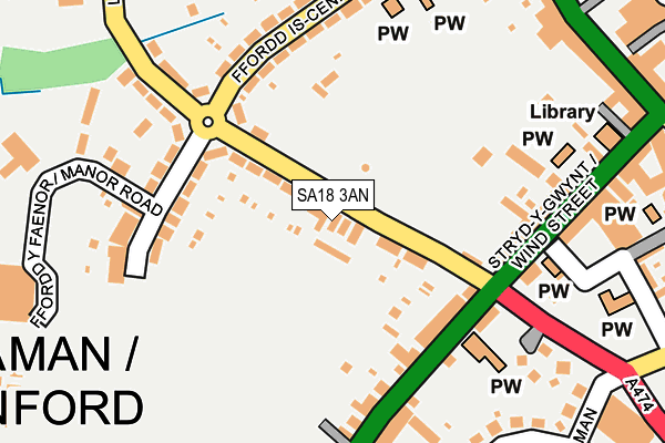 SA18 3AN map - OS OpenMap – Local (Ordnance Survey)