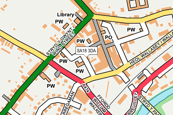 SA18 3DA map - OS OpenMap – Local (Ordnance Survey)