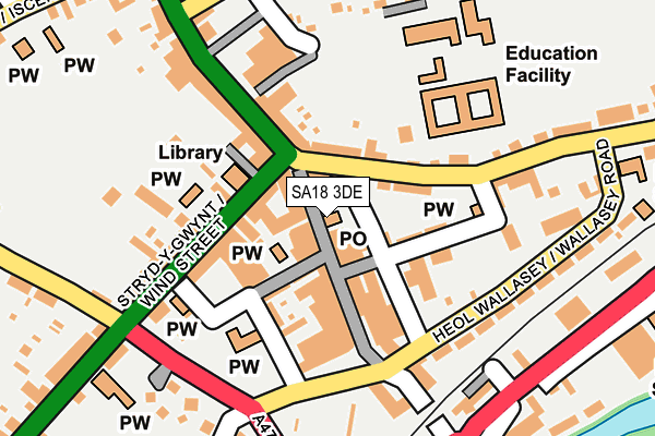 SA18 3DE map - OS OpenMap – Local (Ordnance Survey)