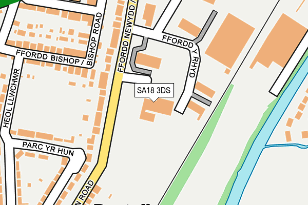 SA18 3DS map - OS OpenMap – Local (Ordnance Survey)