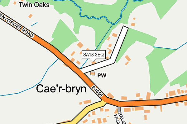 SA18 3EQ map - OS OpenMap – Local (Ordnance Survey)