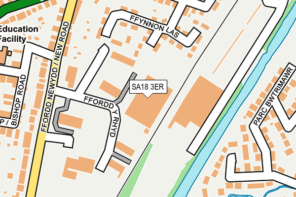 SA18 3ER map - OS OpenMap – Local (Ordnance Survey)