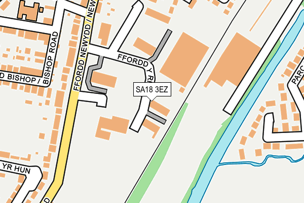 SA18 3EZ map - OS OpenMap – Local (Ordnance Survey)