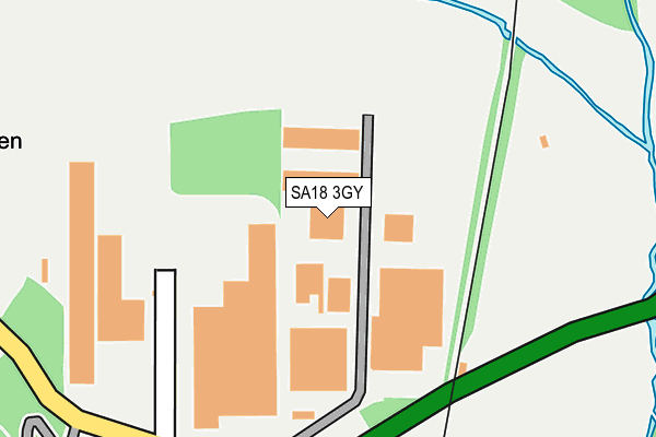 SA18 3GY map - OS OpenMap – Local (Ordnance Survey)