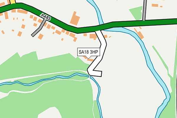 SA18 3HP map - OS OpenMap – Local (Ordnance Survey)